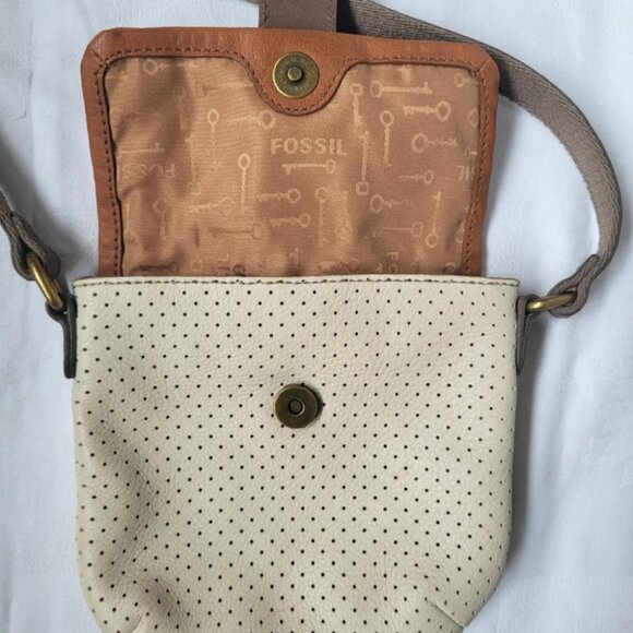 FOSSIL Mini Mason Two-Tone Leather Crossbody Bag - Picture 3 of 11
